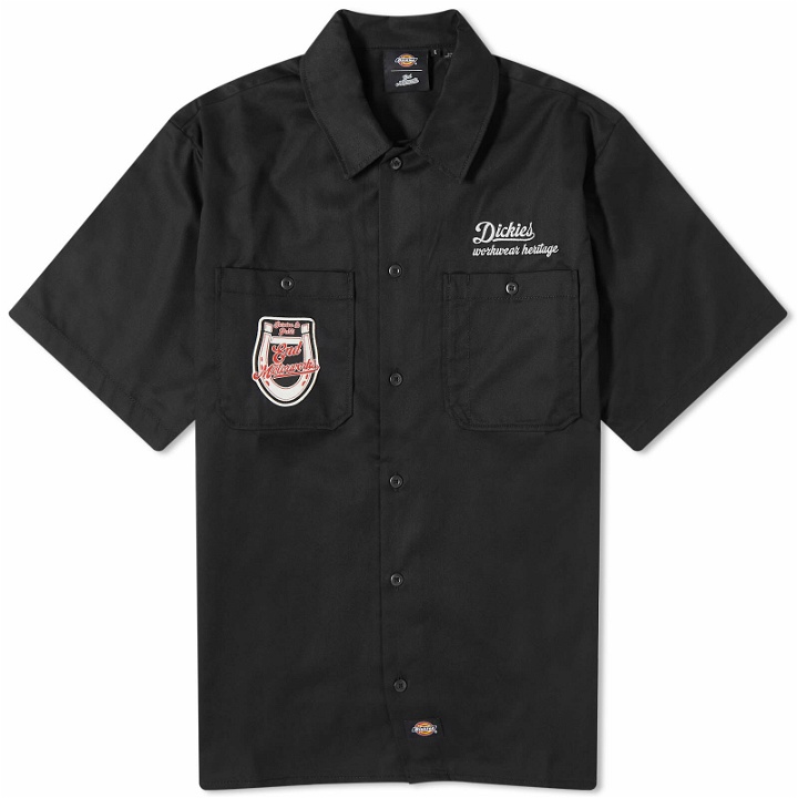 Photo: Dickies Men's END. x Dickies Men's 'Motorworks' Short Sleeve Work Shirt in Black