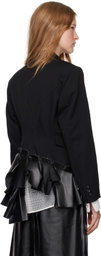 Comme des Garçons Black Ruffle Trim Blazer