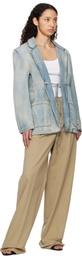 MSGM Blue Faded Denim Jacket