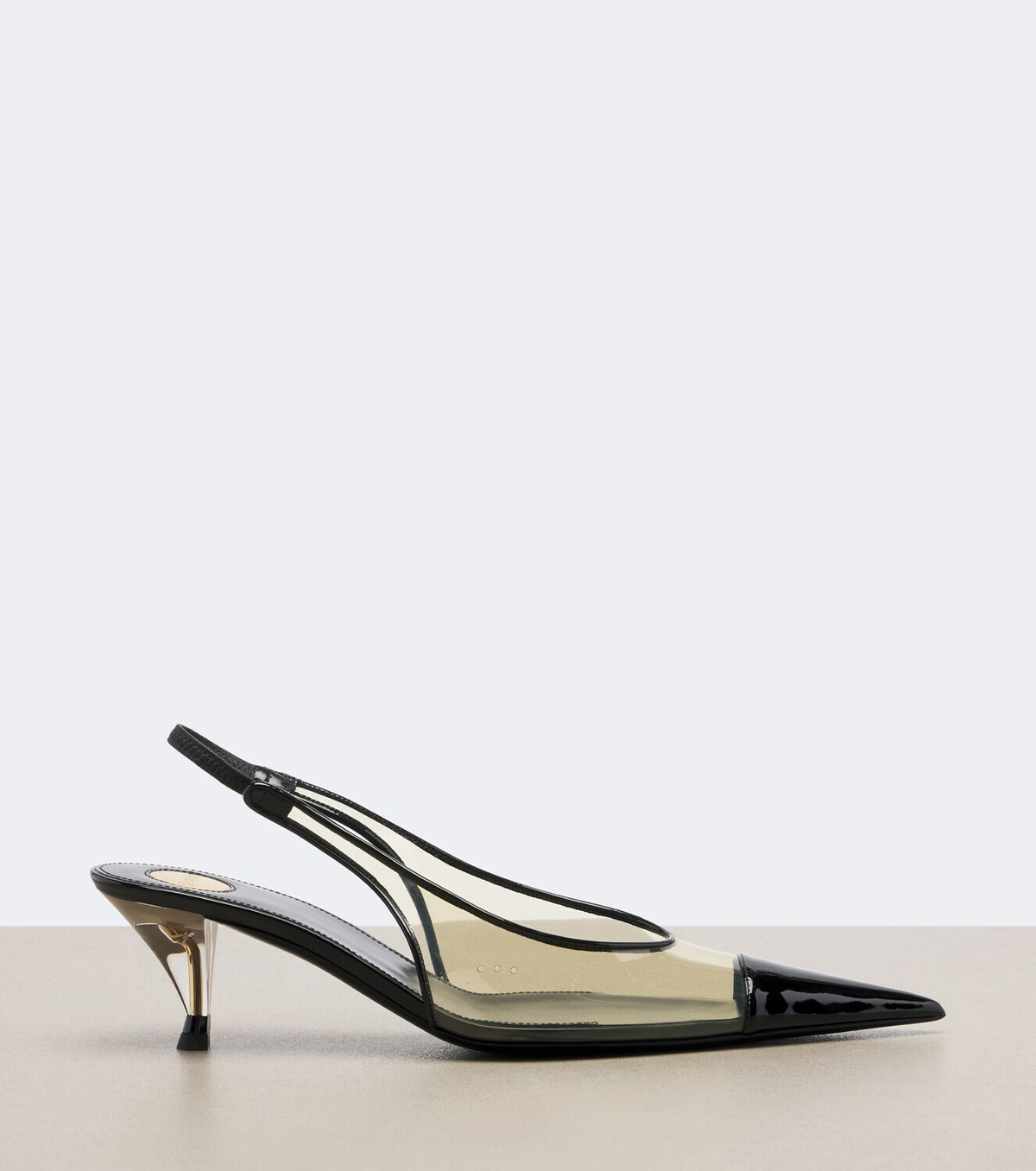 Saint Laurent Fanny leather-trimmed slingback pumps