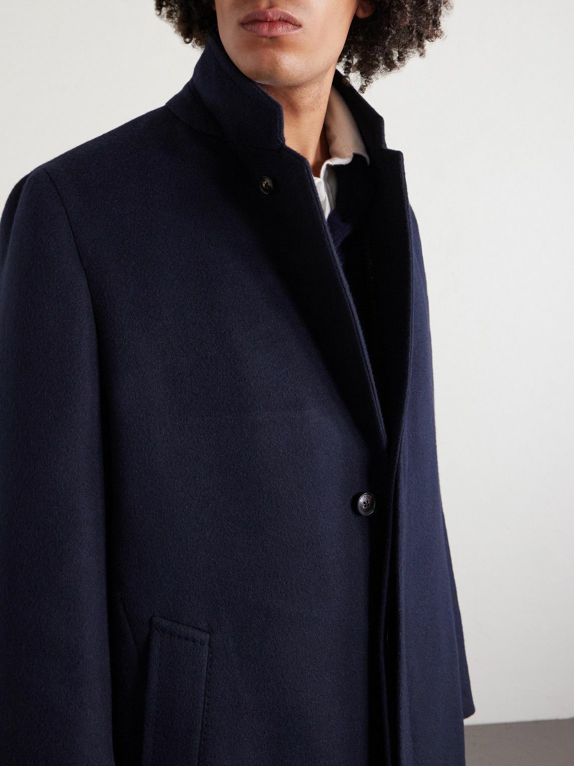 UMIT BENAN - Richard Virgin Wool and Cashmere-Blend Coat - Blue