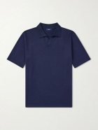 Herno - Open-Collar Cotton Polo Shirt - Blue