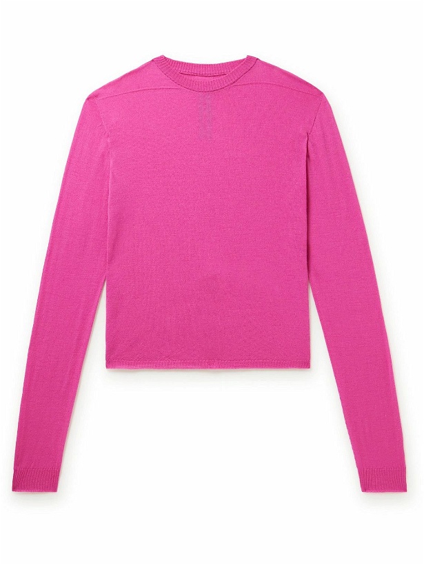 Photo: Rick Owens - Cropped Wool Sweater - Pink
