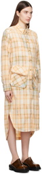 OPEN YY Orange Check Midi Dress