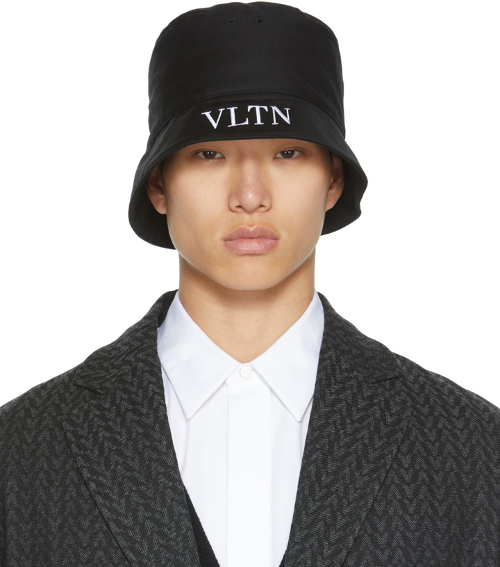 Photo: Valentino Garavani Black 'VLTN' Bucket Hat