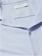 Hamilton And Hare - Camp-Collar Cotton-Piqué Shirt - Blue