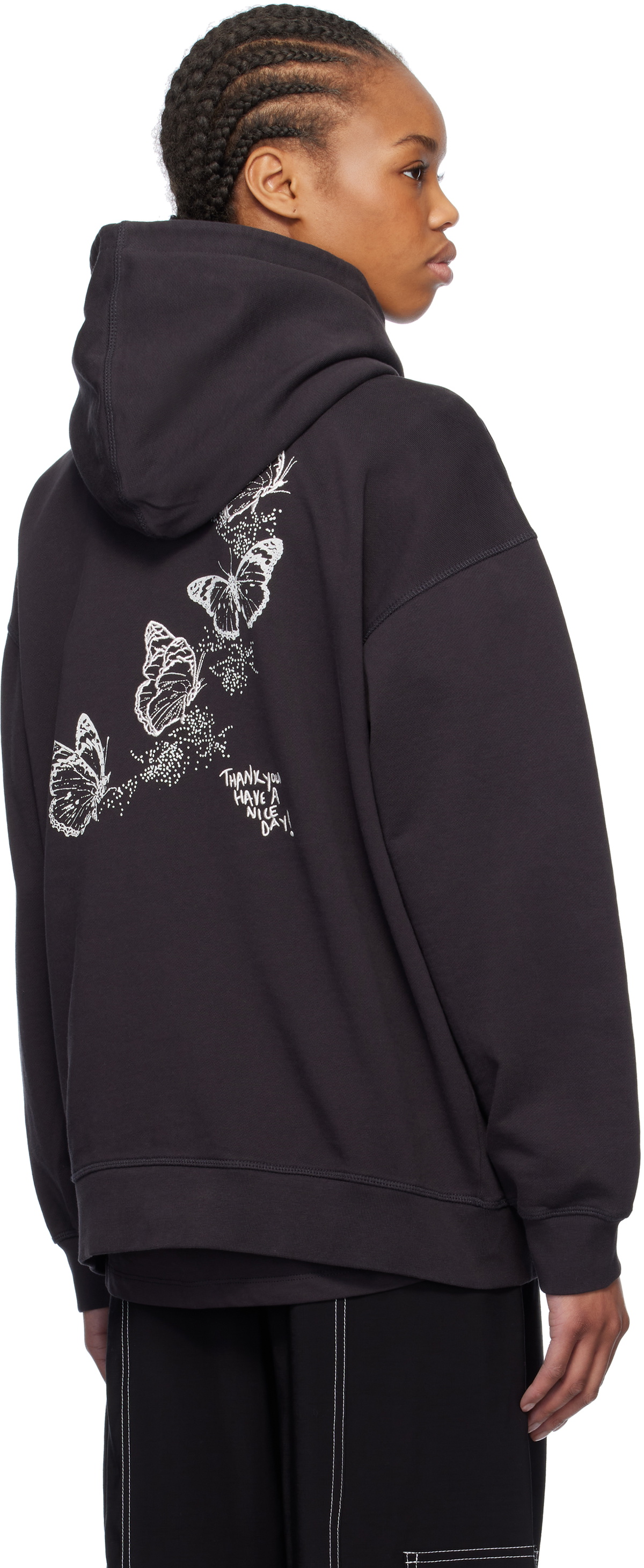 GANNI Black Isoli Heart Oversized Hoodie