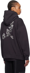 GANNI Black Isoli Heart Oversized Hoodie