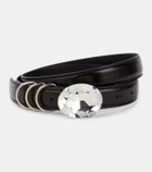 Alessandra Rich Embellished leather belt