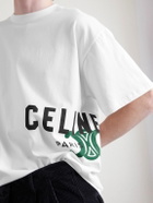 CELINE - Logo-Print Cotton-Jersey T-Shirt - White