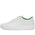 Woman by Common Projects Women's Basketball Summer Low Nubuck Sneakers in White/Green