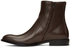 Maison Margiela Brown Leather Zip Boots