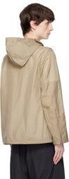 DOCUMENT Khaki Nylon Hooded Shirting Jacket