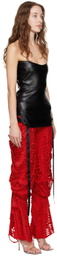 Sia Arnika Black Strapped Faux-Leather Corset