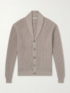 Altea - Shawl-Collar Ribbed Cotton and Cashmere-Blend Cardigan - Neutrals