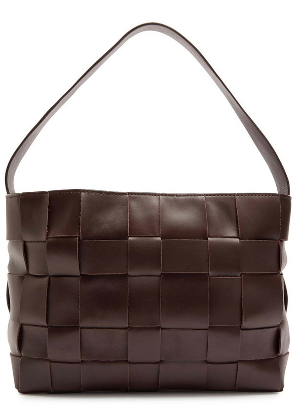 Photo: ST. Agni Woven Mini Leather Tote - Chocolate - One Size