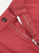 Dunhill - Slim-Fit Straight-Leg Pleated Cotton-Gabardine Chinos - Red