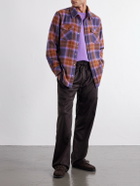 God's True Cashmere - Tartan Cashmere-Flannel Shirt - Purple