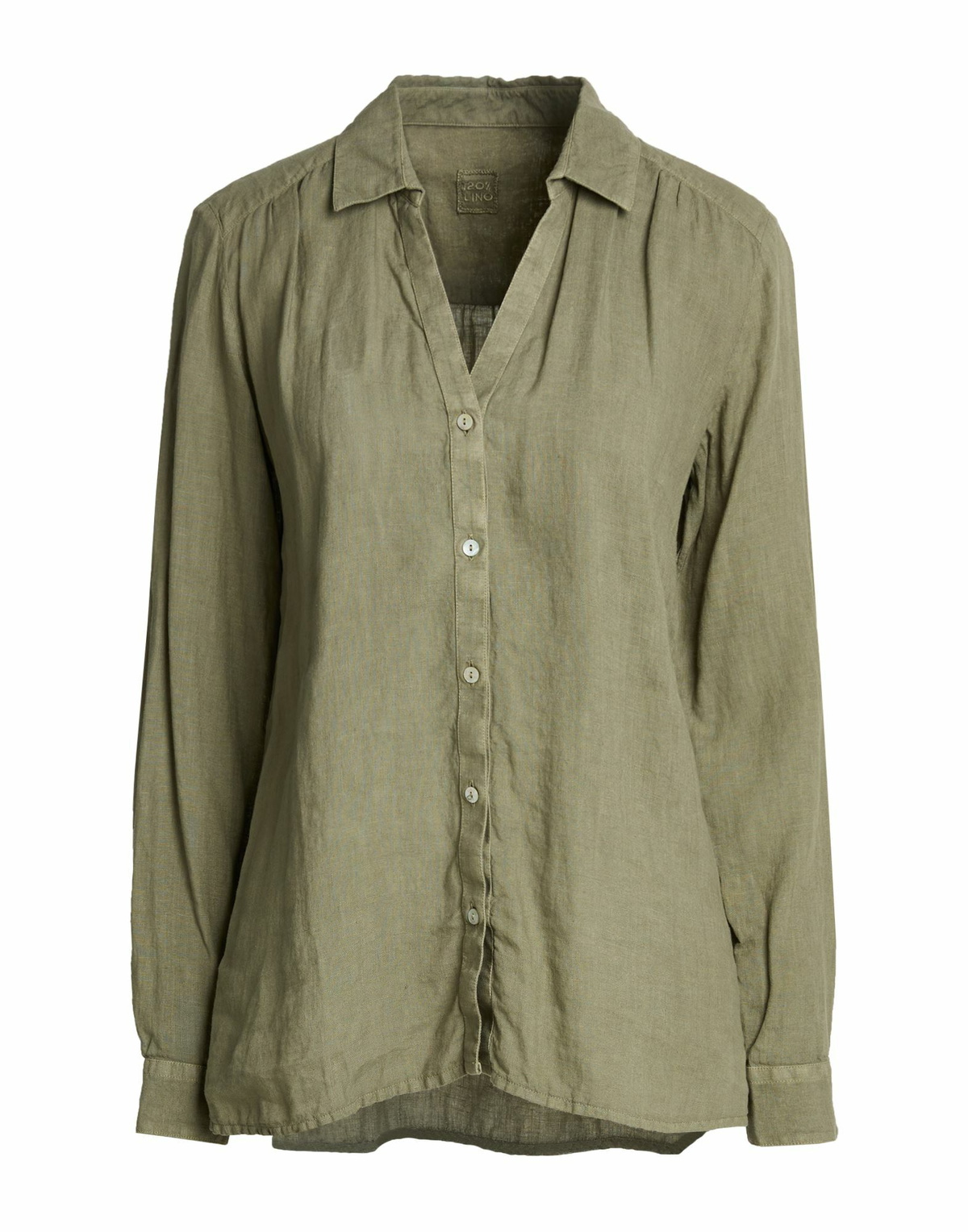 120% Lino Womens Shirt Military in Green