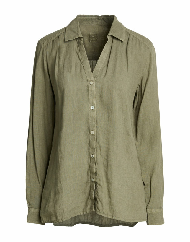 Photo: 120% Lino Womens Shirt Military in Green