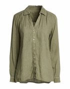 120% Lino Womens Shirt Military in Green