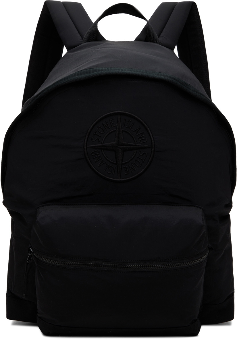 Stone Island Black Nylon Metal Backpack SSENSE