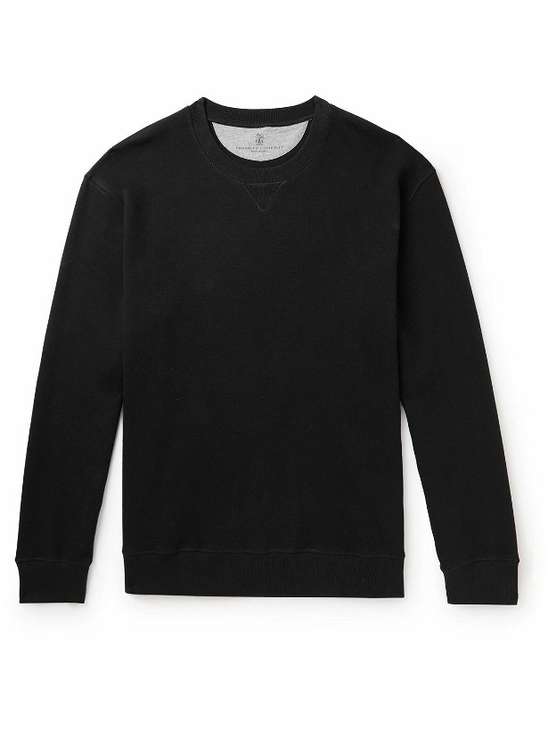 Photo: Brunello Cucinelli - Cotton-Blend Jersey Sweatshirt - Black