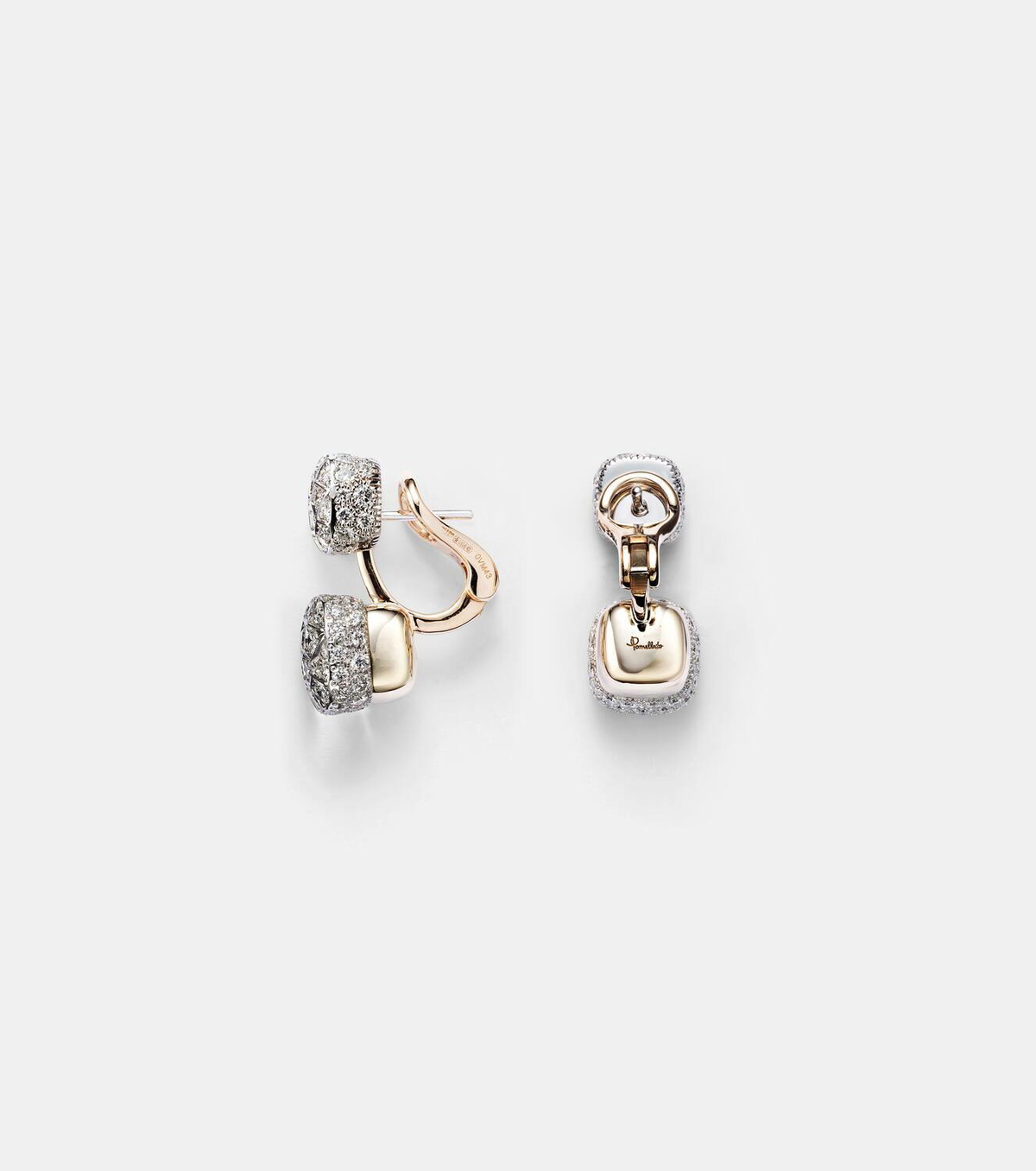 Pomellato Nudo 18kt rose and white gold earrings with diamonds
