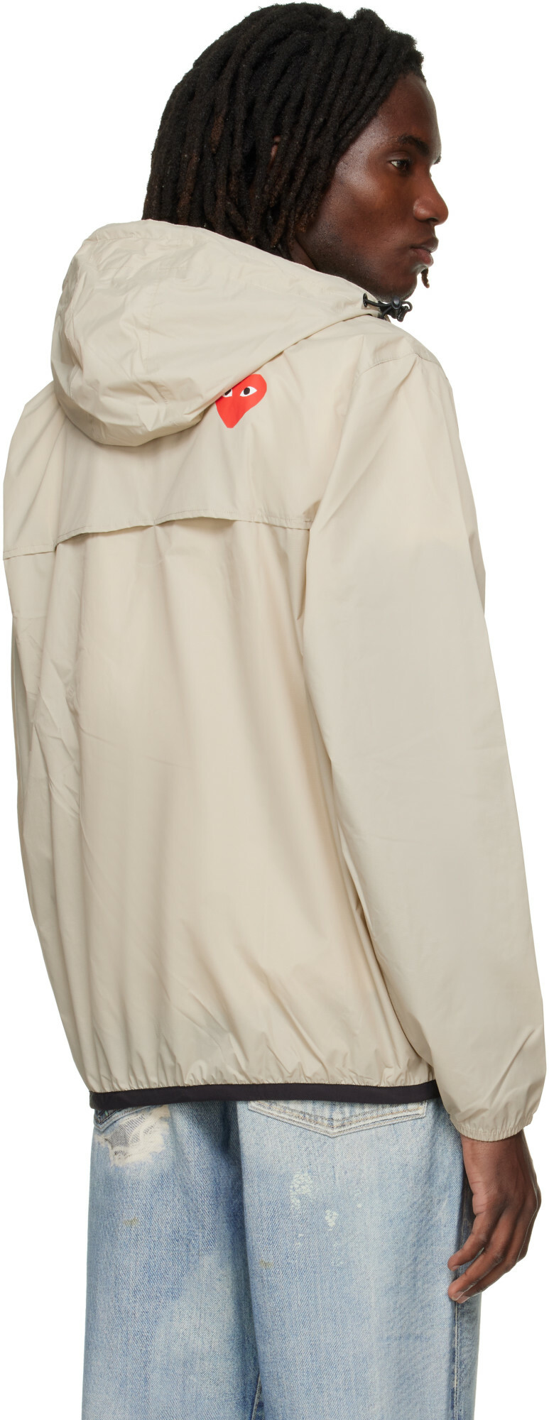COMME des GARÇONS PLAY Beige K-Way Edition Half Zip Jacket
