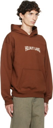 Helmut Lang Brown Ticket Logo Hoodie