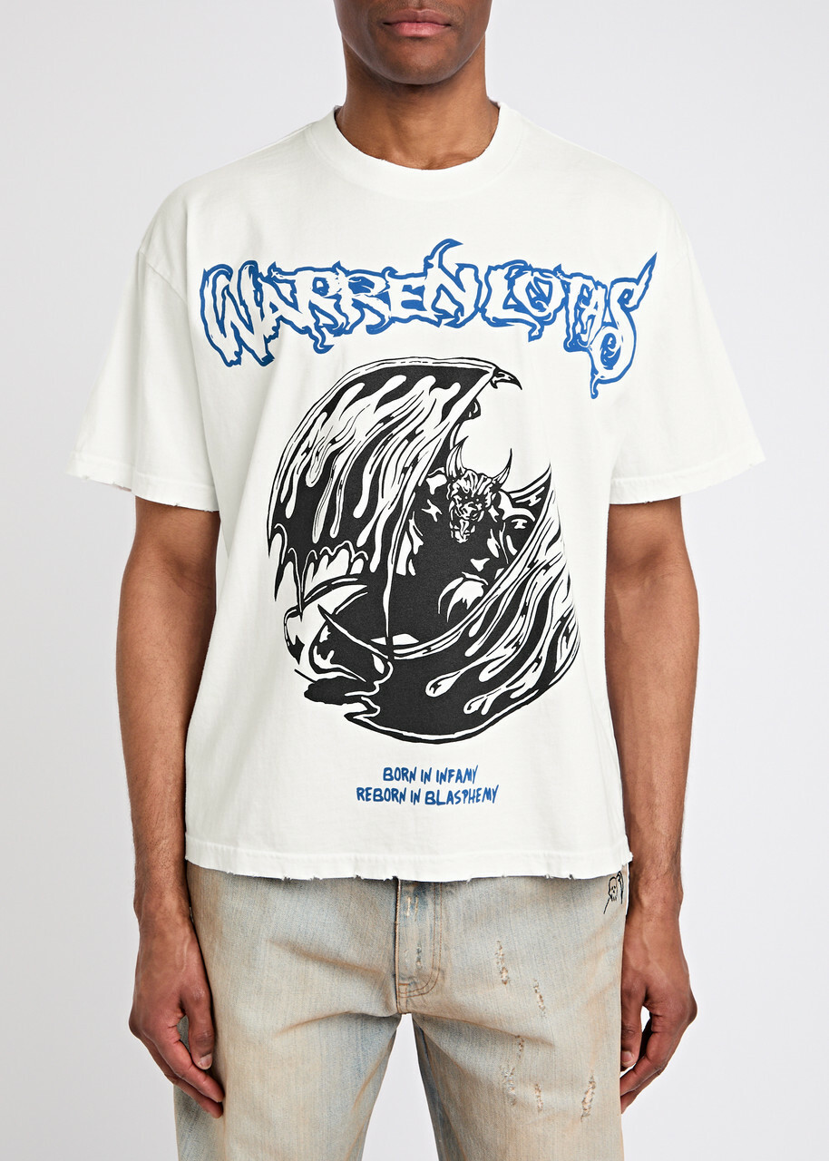 Warren Lotas Gargoyle Printed Cotton T-shirt White