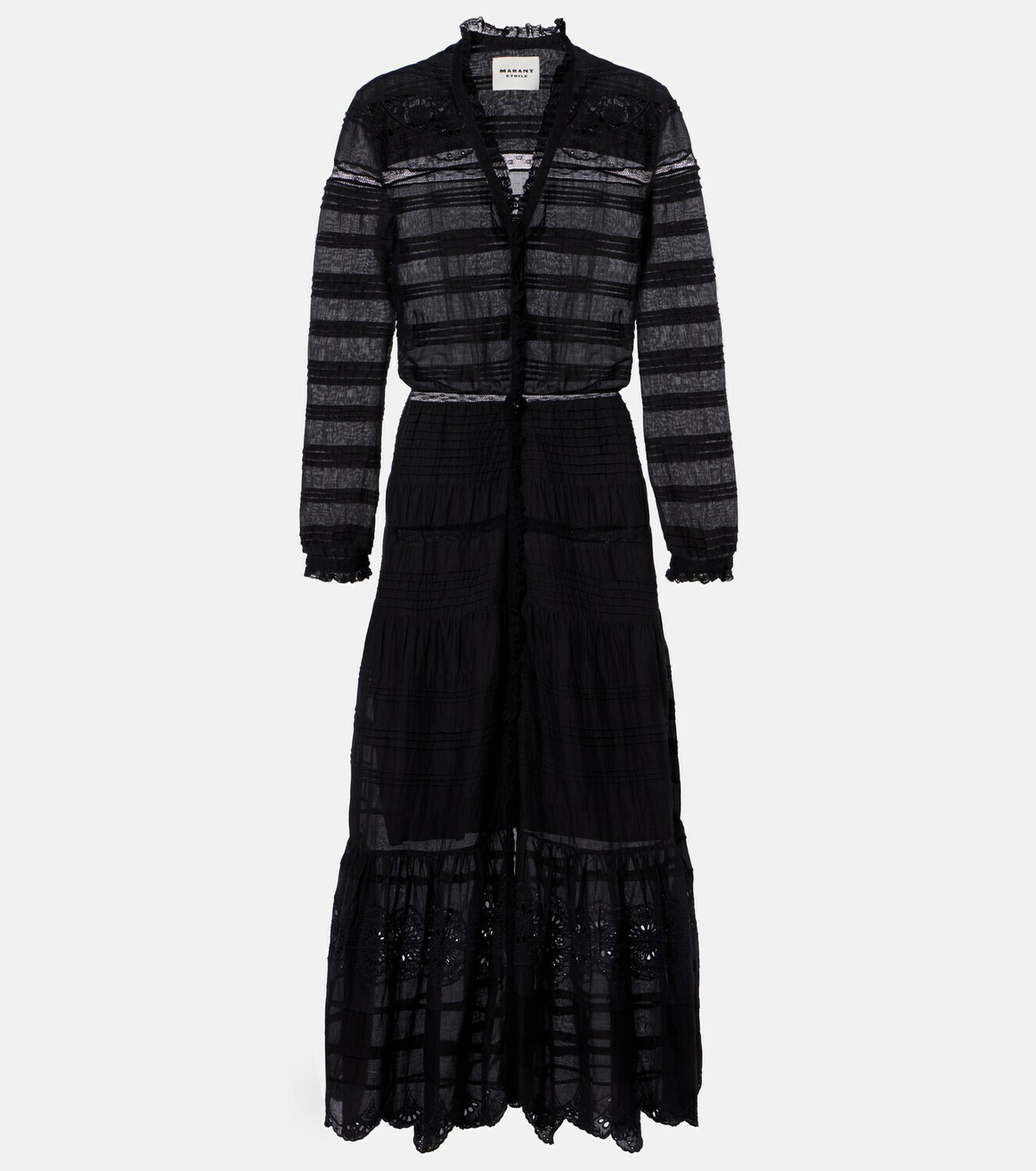 Marant Etoile Daniva lace-trimmed cotton midi dress