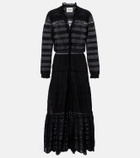 Marant Etoile Daniva lace-trimmed cotton midi dress