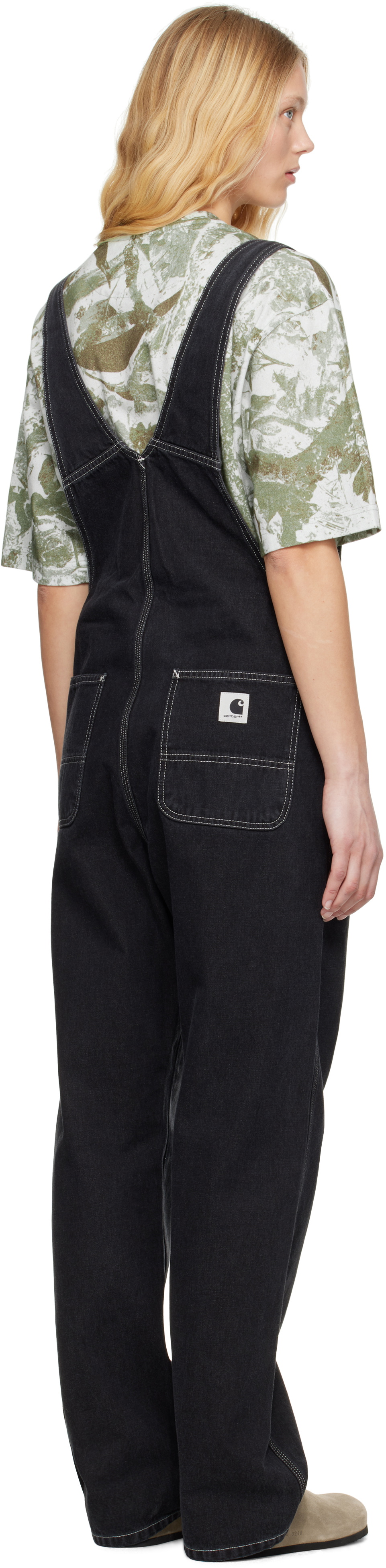 Carhartt Work In Progress Black Bib Straight Overalls