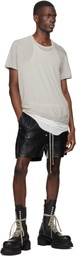 Rick Owens Black Temple Bela Boxers Leather Shorts