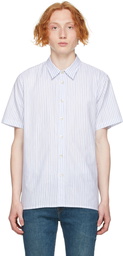 PS by Paul Smith White & Blue Poplin Short Sleeve Shirt