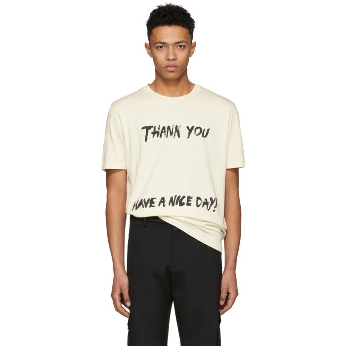 Photo: 3.1 Phillip Lim Off-White Thank You Have A Nice Day Perfect T-Shirt
