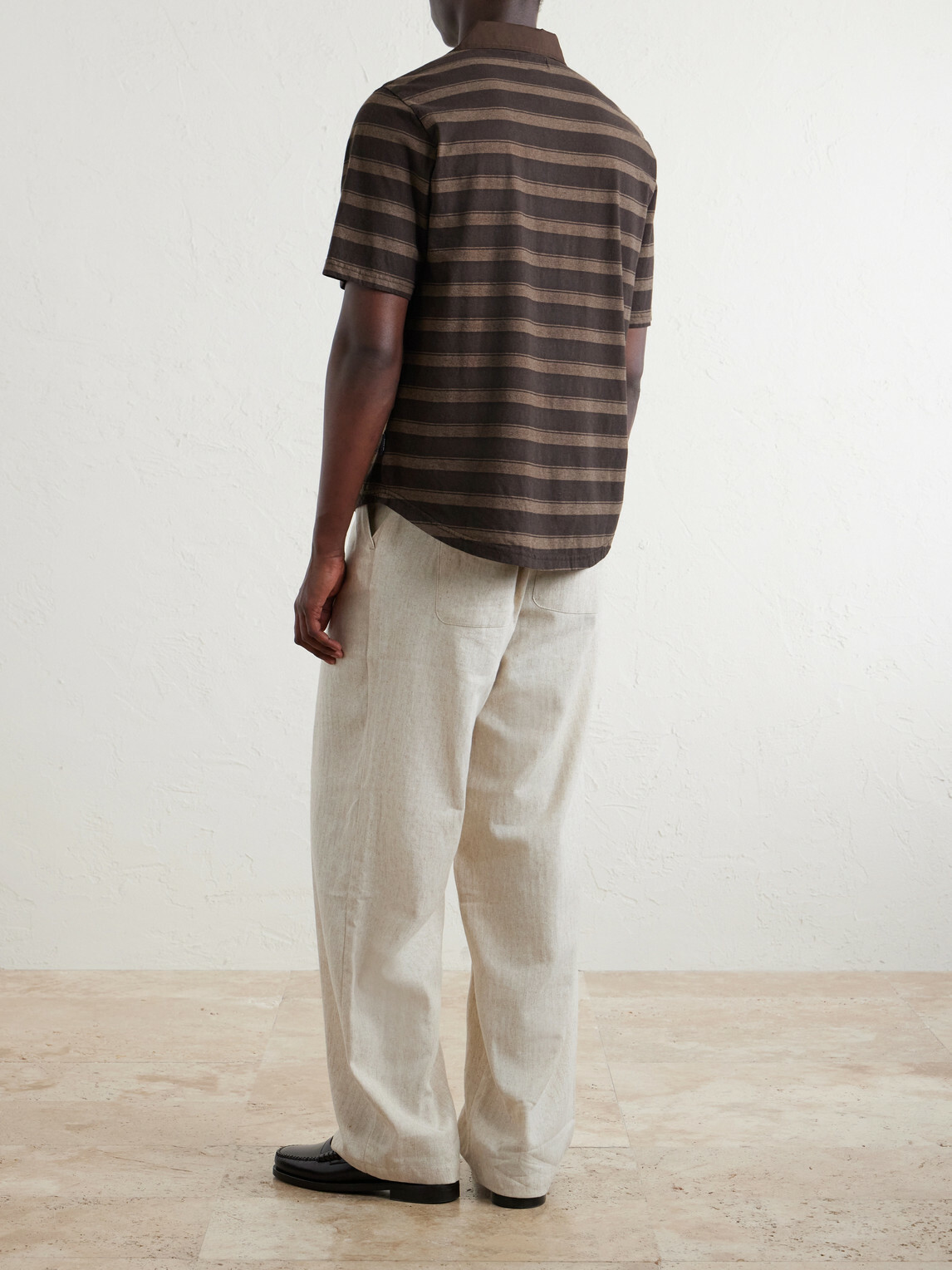 Oliver Spencer - Stanfield Striped Organic Cotton Polo Shirt - Brown