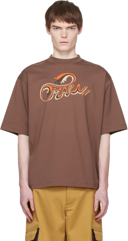 Photo: Marni Brown Cotton 'Marni Wave Print' T-shirt