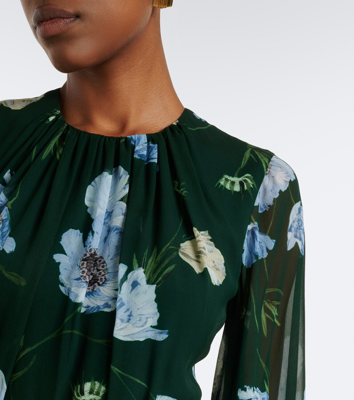 Erdem Floral silk voile gown
