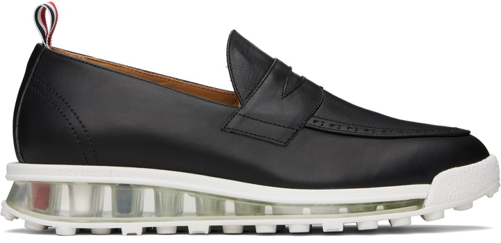 Photo: Thom Browne Black Clear Tech Runner Sole Penny Loafers