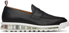 Thom Browne Black Clear Tech Runner Sole Penny Loafers