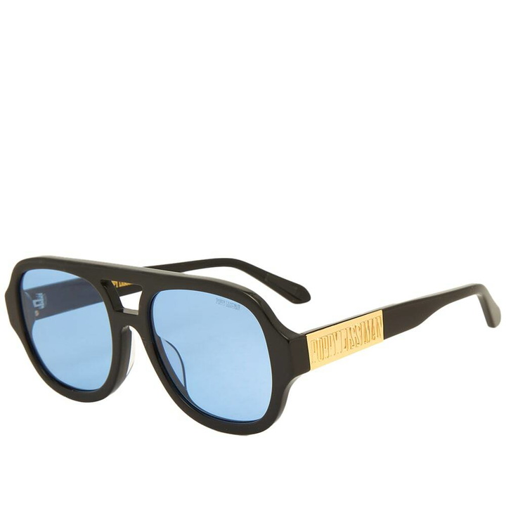 Photo: Poppy Lissiman Women's Jimbob Aviator Sunglasses in Black/Blue