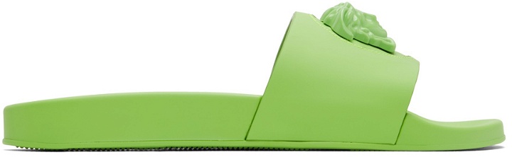 Photo: Versace Green 'La Medusa' Slides