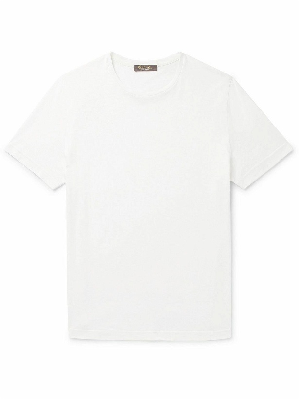 Photo: Loro Piana - Slim-Fit Silk and Cotton-Blend Jersey T-Shirt - White