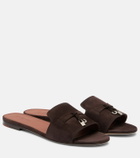 Loro Piana Summer Charms suede slides