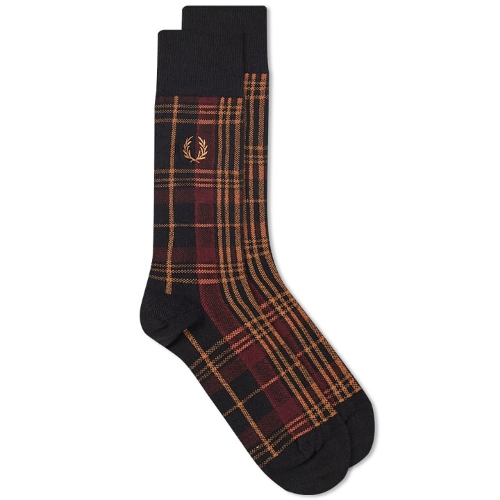 Photo: Fred Perry Authentic Men's Tartan Sock in Oxblood