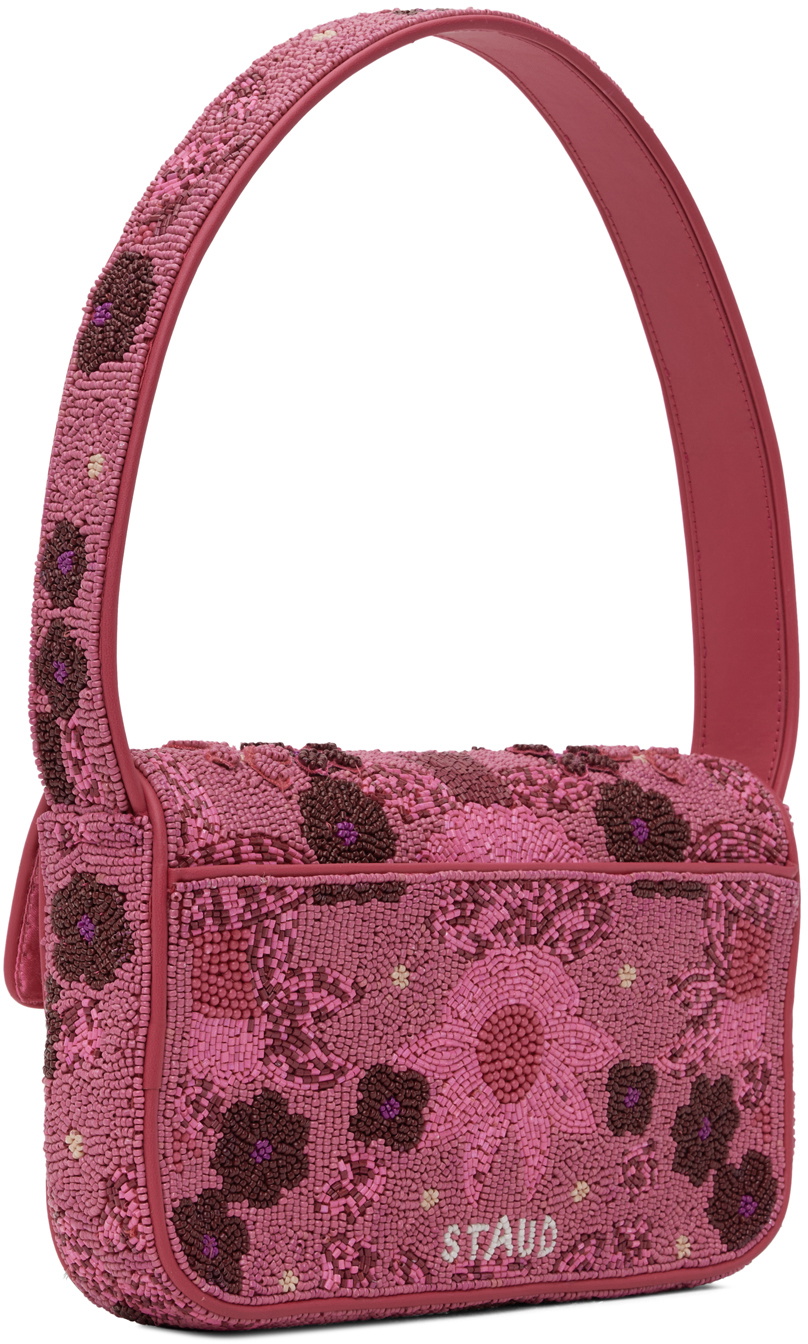 国内発| STAUD Staudines Pink イワシ ビーズショルダーバッグ TOMMY BEADED BAG STAUDINES PINK
