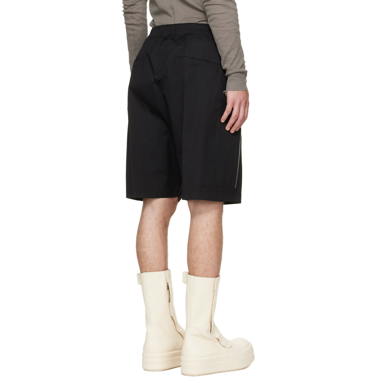 Rick Owens Black Tower Heizer Cargo Shorts