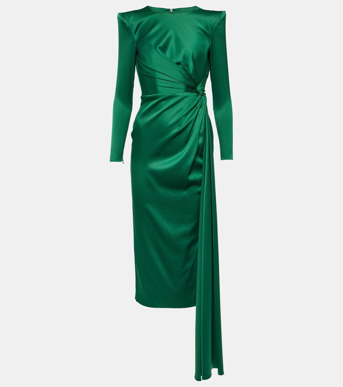 slim fit dress slacks Sleeveless Cut Out Wrap Gown in Crepe Jersey 12 / Forest Green